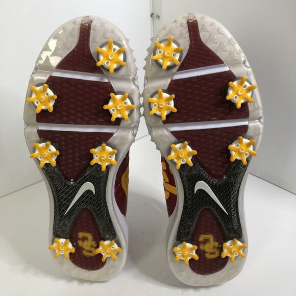 NIKE USC LUNAR SZ: M7 / W9.5 CONTROL 4 GOLF CLEATS 838116-108 Crimson Gold - Picture 6 of 15